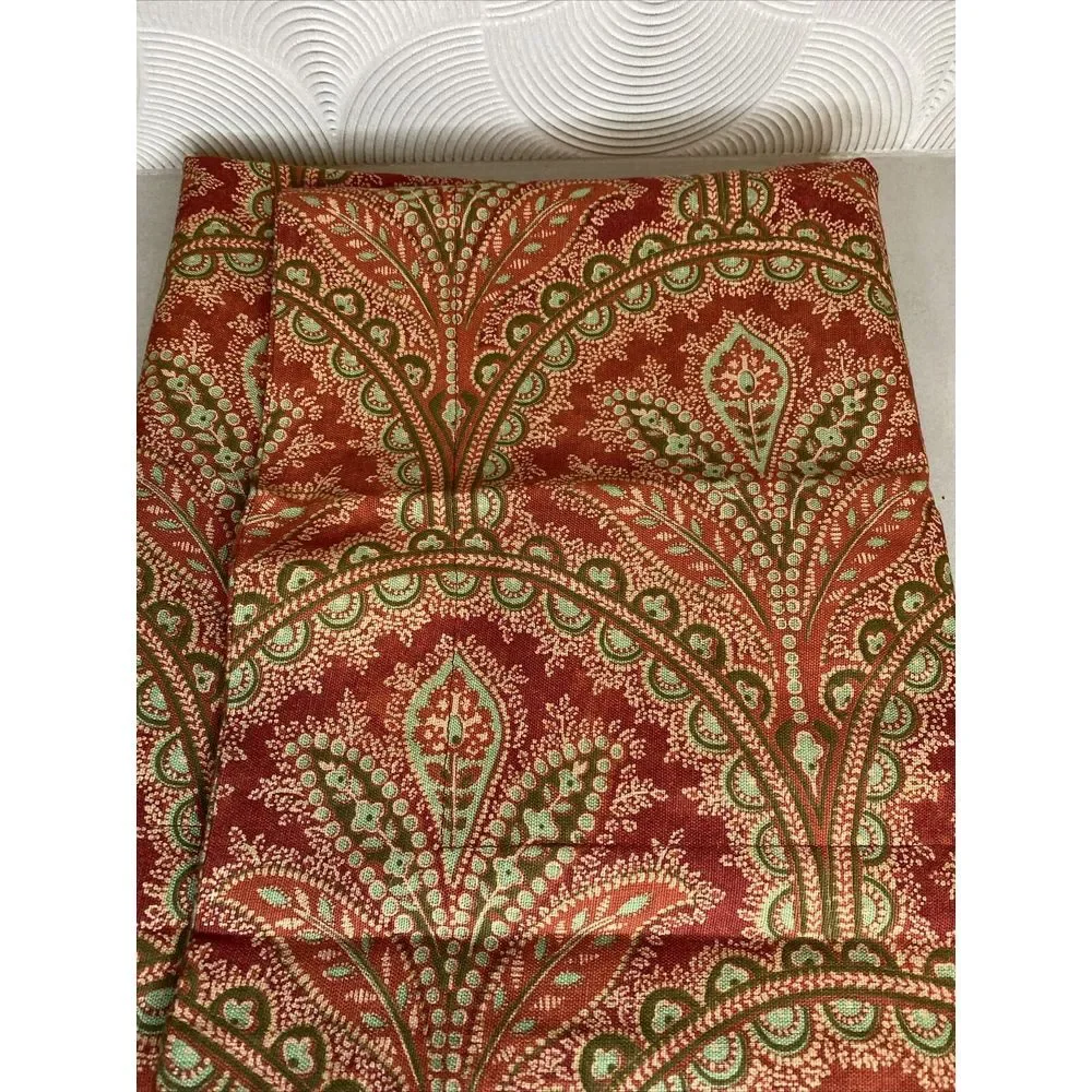 Large Pottery Barn Paisley Pillow Cover Green Red Floral‎ Approx 30 X 25